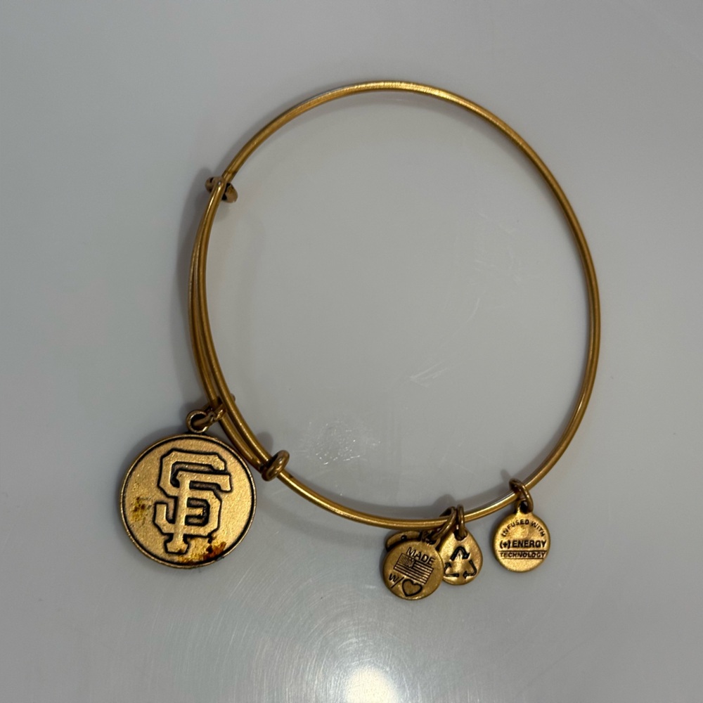 Alex and Ani Rafaelian Gold San Fransisco Giants MLB Charm Bangle Bracelet